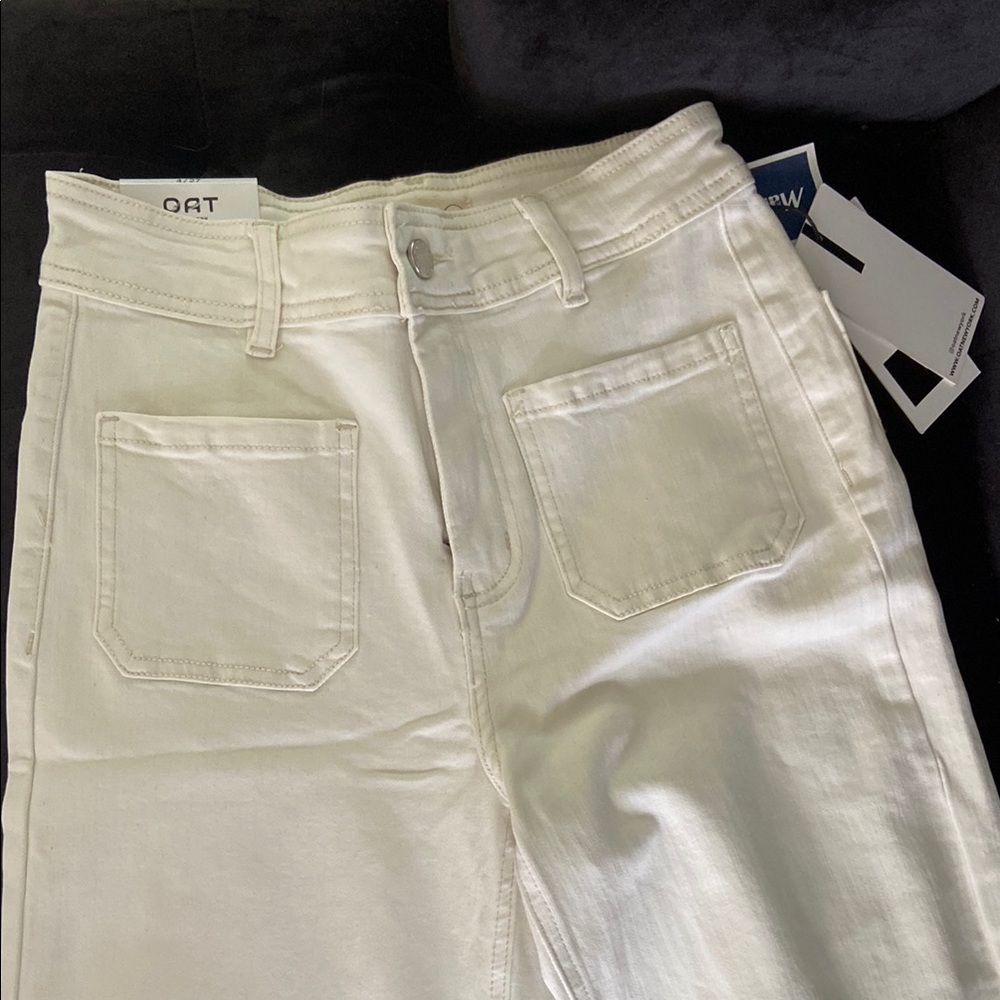 Oat New York Cream Straight Leg Jeans Modern Style